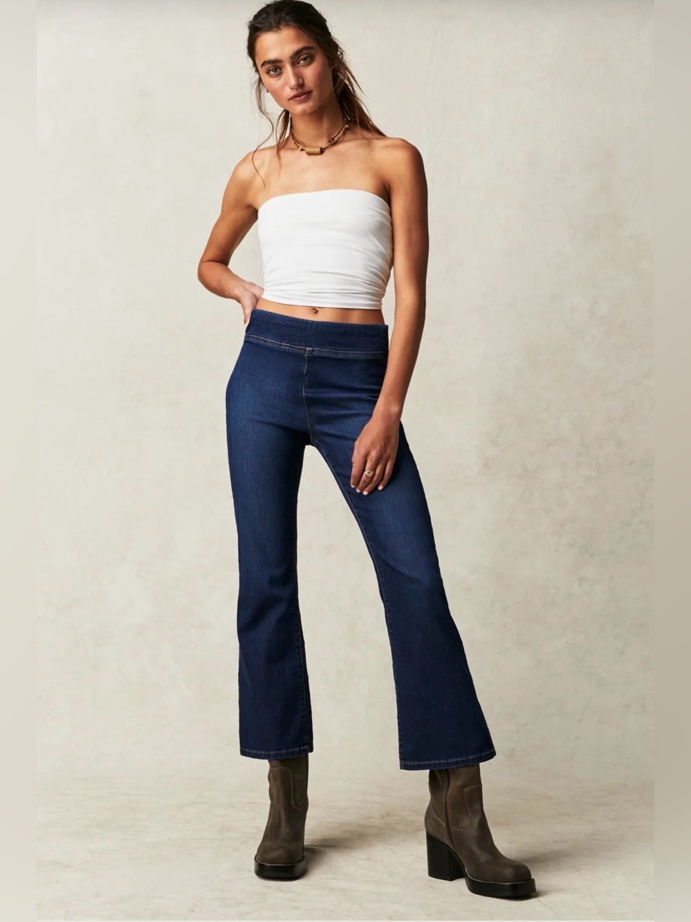 We The Free In My Feelings Cropped Slim Flare Jeans